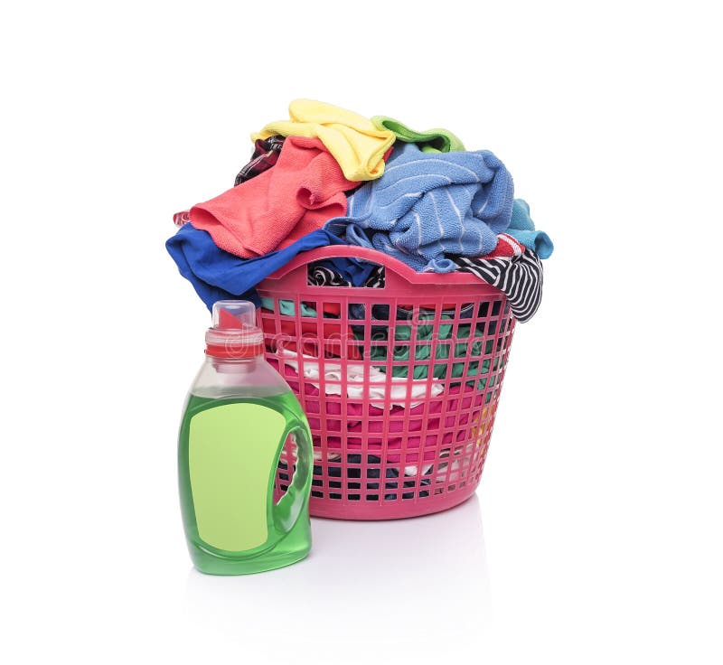 Basket of Dirty Laundry Washing. Stock Photo Image of apparel