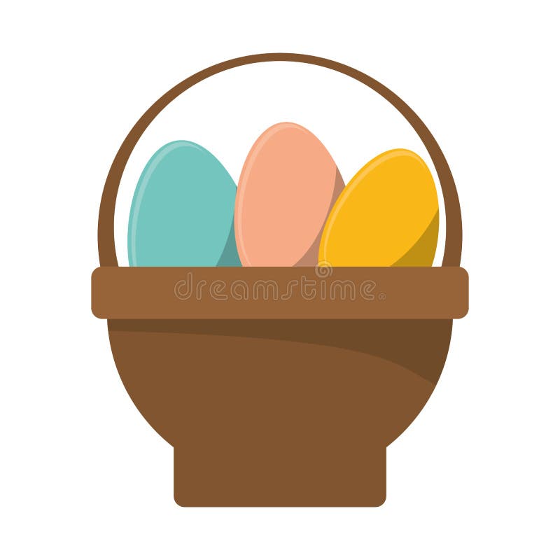 Basket with easter egg stock vector. Illustration of season 85927362