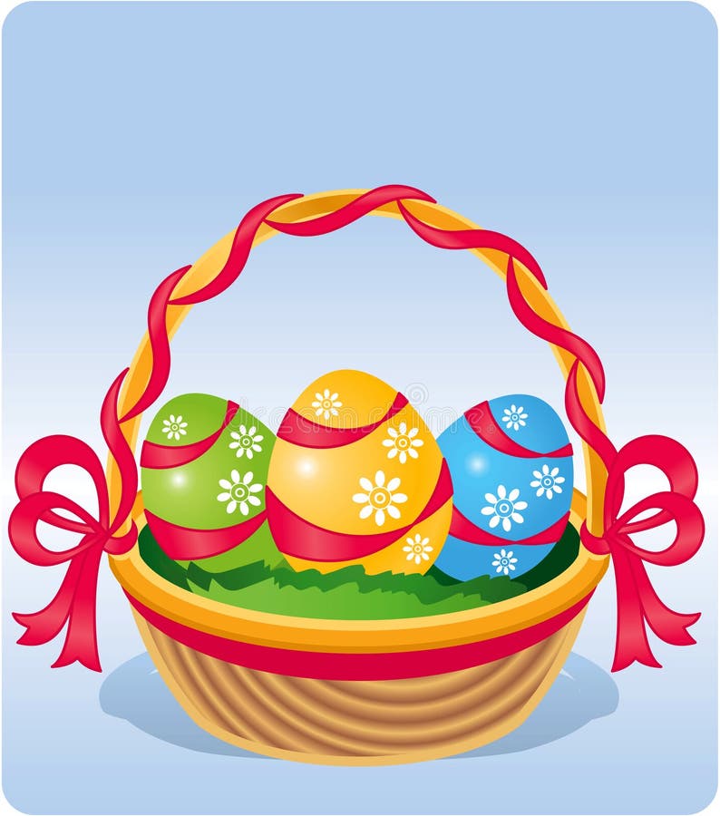 Basket with Easter eggs