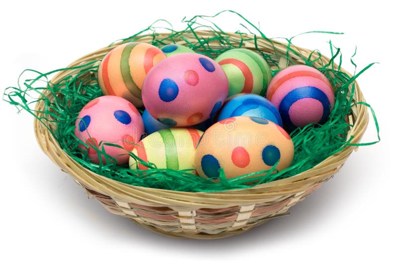 Basket easter eggs