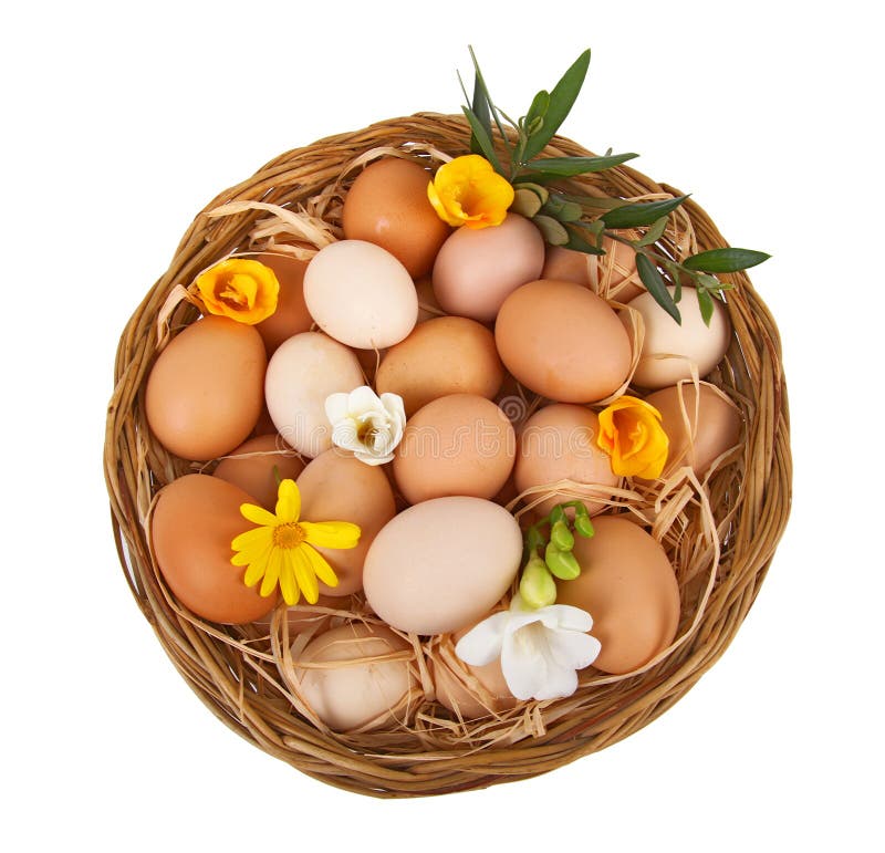 Basket of eggs stock image. Image of leaves, ingredient 29502837