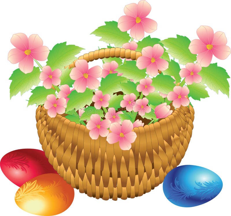 Basket with flowers