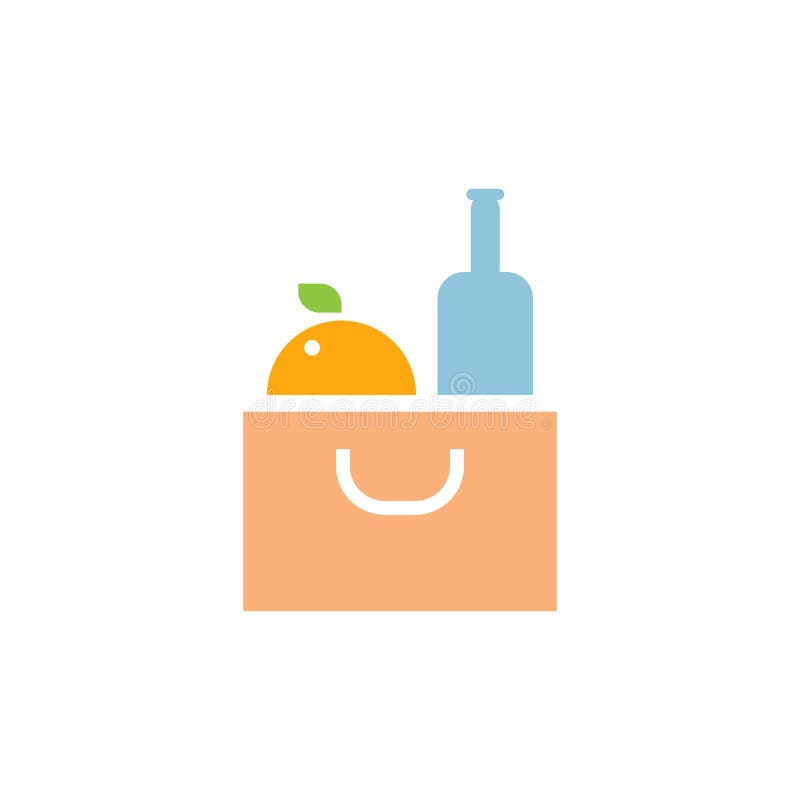 Basket Food Vector Icon Logo Design Stock Vector Illustration of