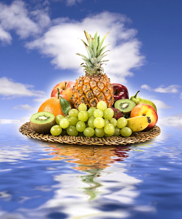 Basket of fruit stock photo. Image of fruity, grapes, fruit 102934