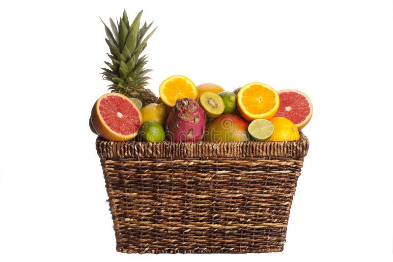 Basket full of fruits stock photo. Image of eating, groceries 28735262