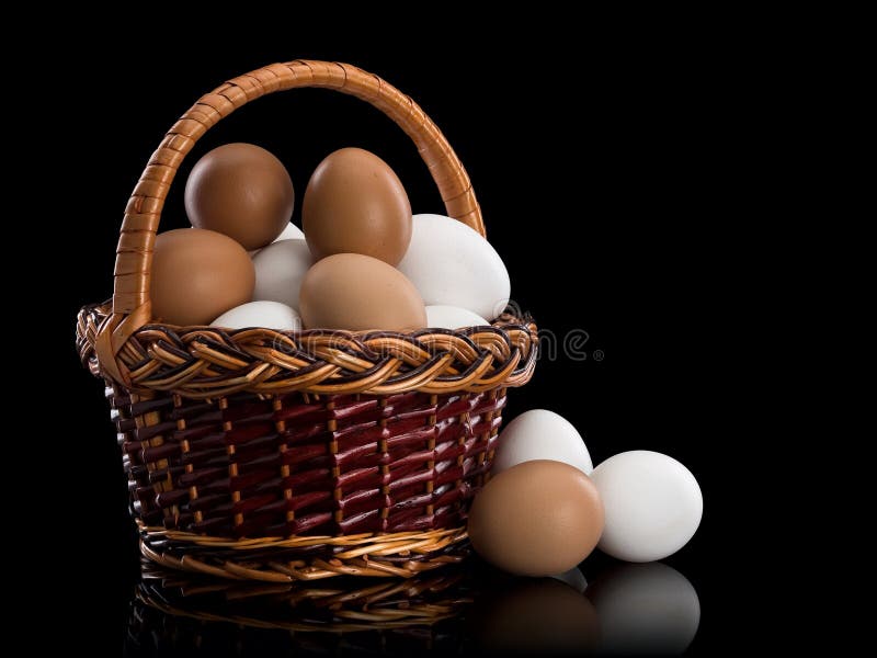 Chicken Egg Basket Stock Photo - Download Image Now - Animal Egg