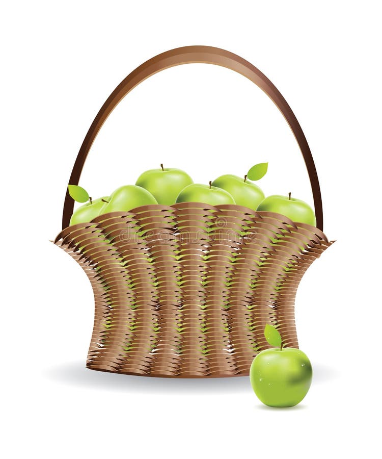 Basket of green apples