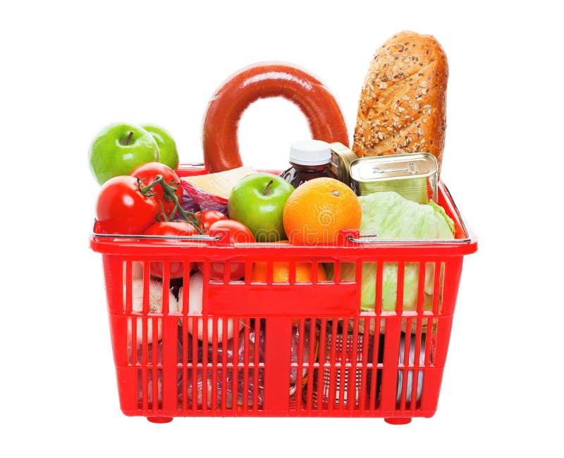 Basket Of Groceries Stock Images Image 23799104