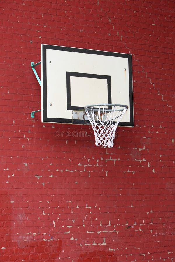 Basket Hoop Fixed on a Red Brick Wall Stock Photo Image of wall