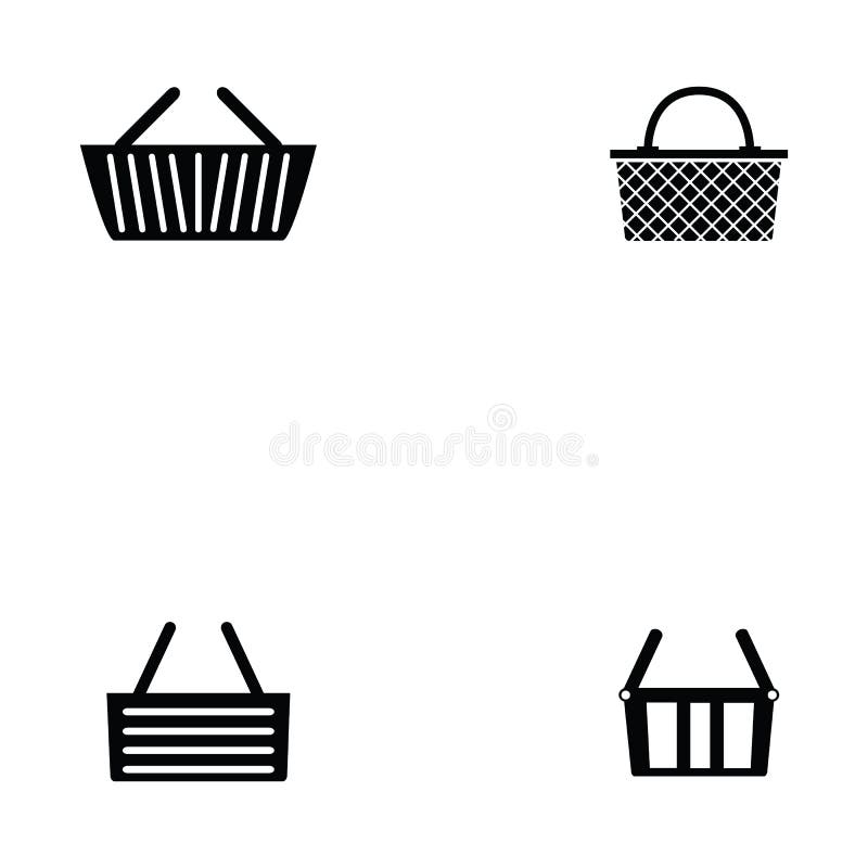 Basket icon set stock vector. Illustration of retail 107346643
