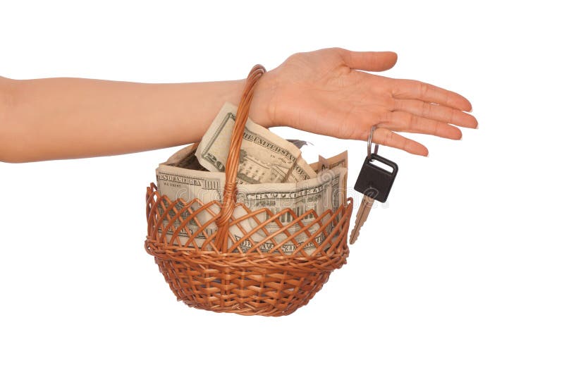 Basket with money stock photo. Image of finance, basket 15542468