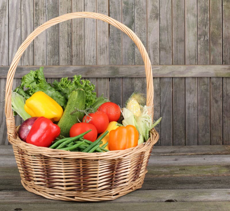 Basket of Nutritious Vegetables Stock Photo Image of rustic