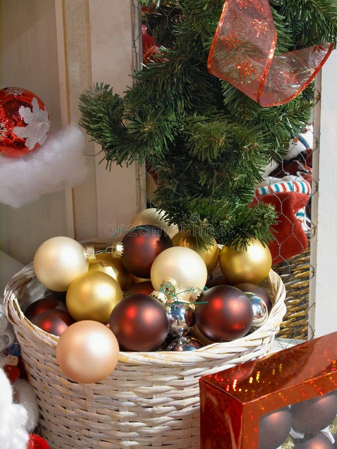 Basket of ornaments