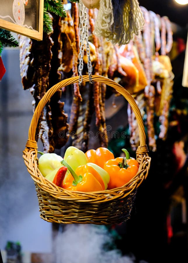 Basket of peppers royalty free stock photography Basket of peppers royalty free stock photography