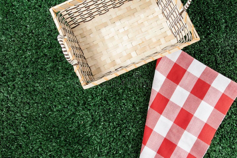 Picnic cloth on meadow. stock photo. Image of relaxation 11360884