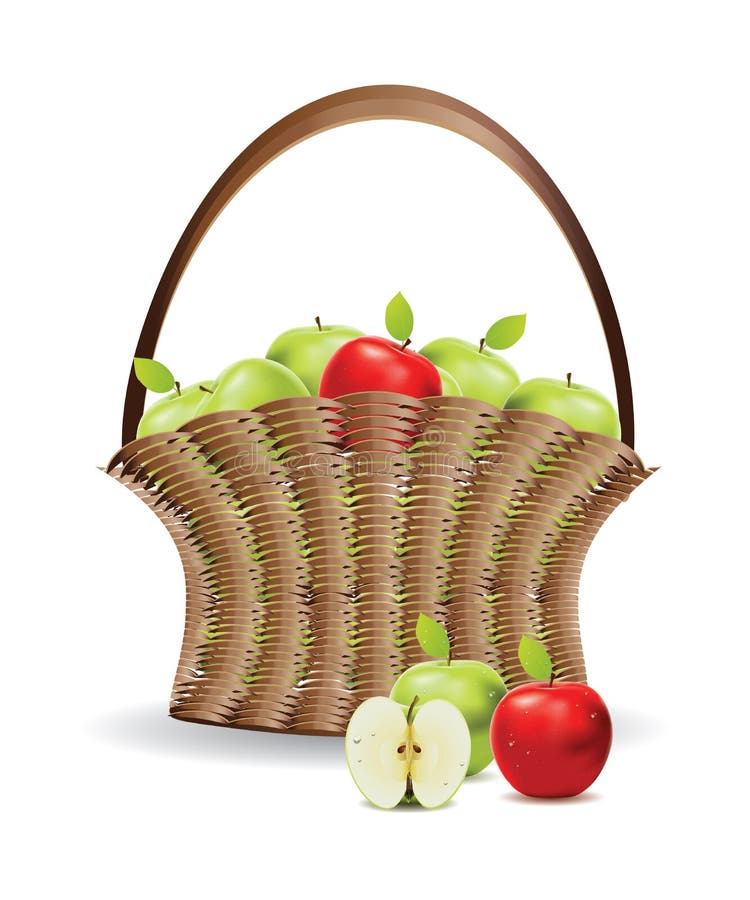 Basket of red and green apples