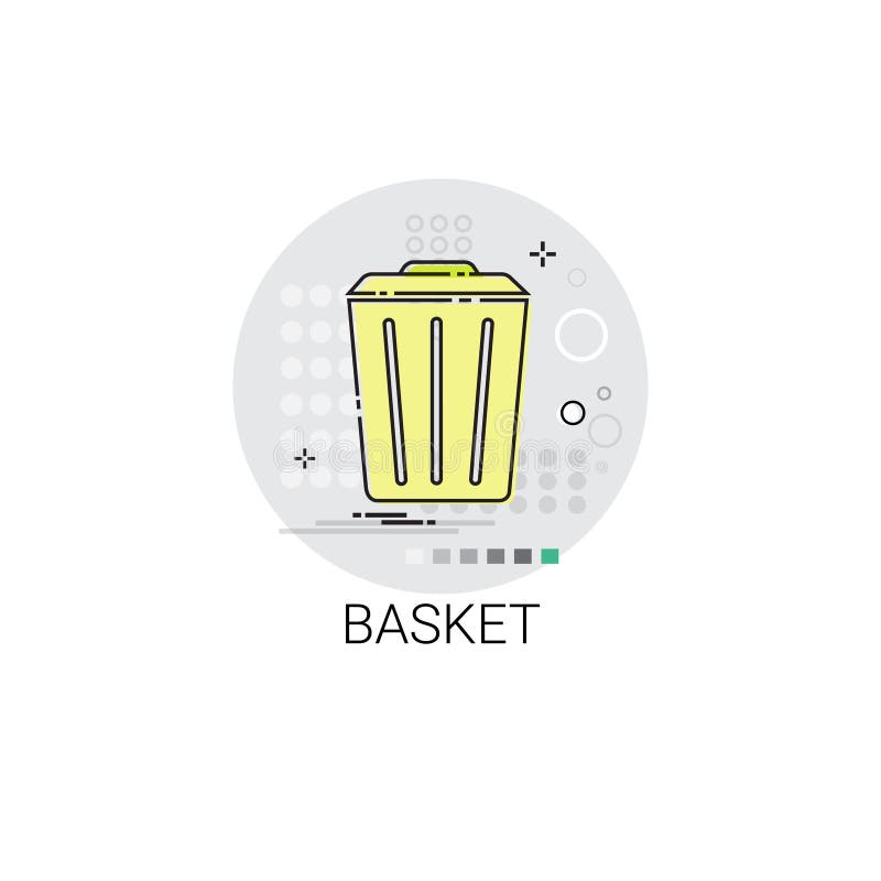 Basket Trash Bin Garbage Icon vector illustration