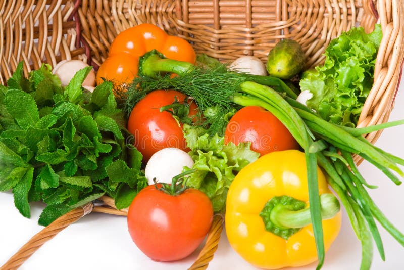 Basket with vegetables