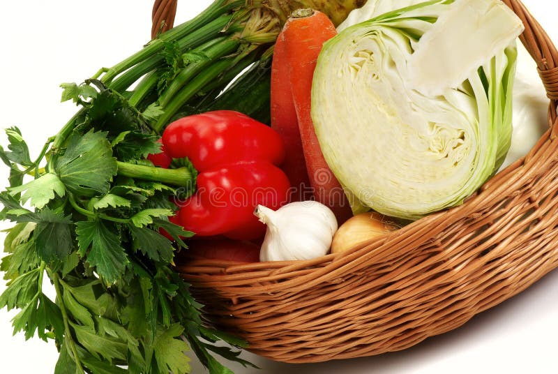 Basket with vegetables stock image. Image of color, vegetarian 7593199