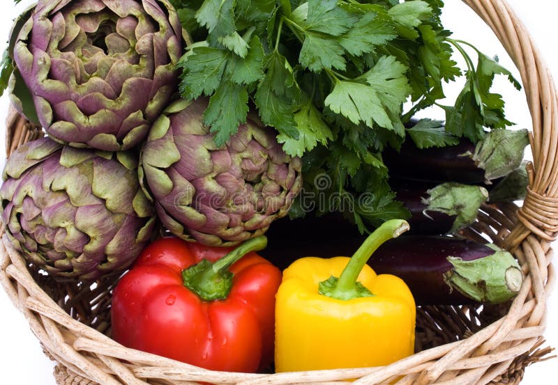 Basket With Vegetables - Closeup