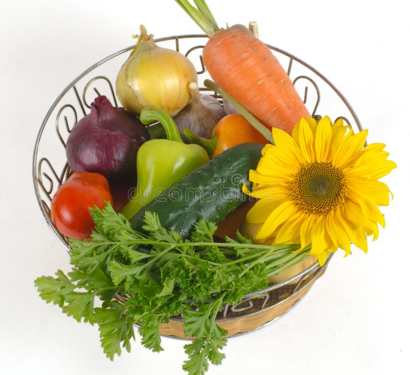 Basket with vegetables stock photo. Image of appetite 58100446