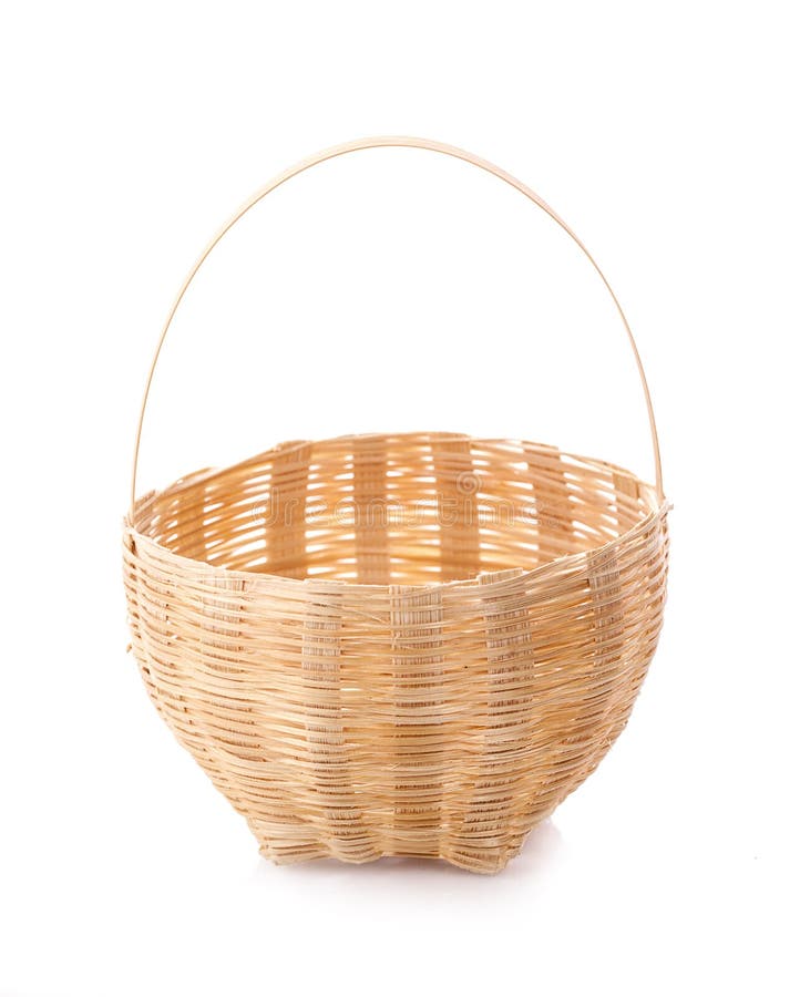 Basket wicker an isolated on white background. stock images Basket wicker an isolated on white background. stock images