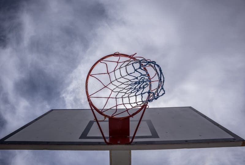 Basketbalhoepel backview stock foto Basketbalhoepel backview stock foto