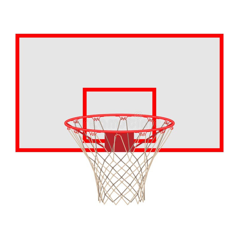 Basketbalhoepel op rugplank op witte achtergrond wordt geïsoleerd die stock illustratie Basketbalhoepel op rugplank op witte achtergrond wordt geïsoleerd die stock illustratie