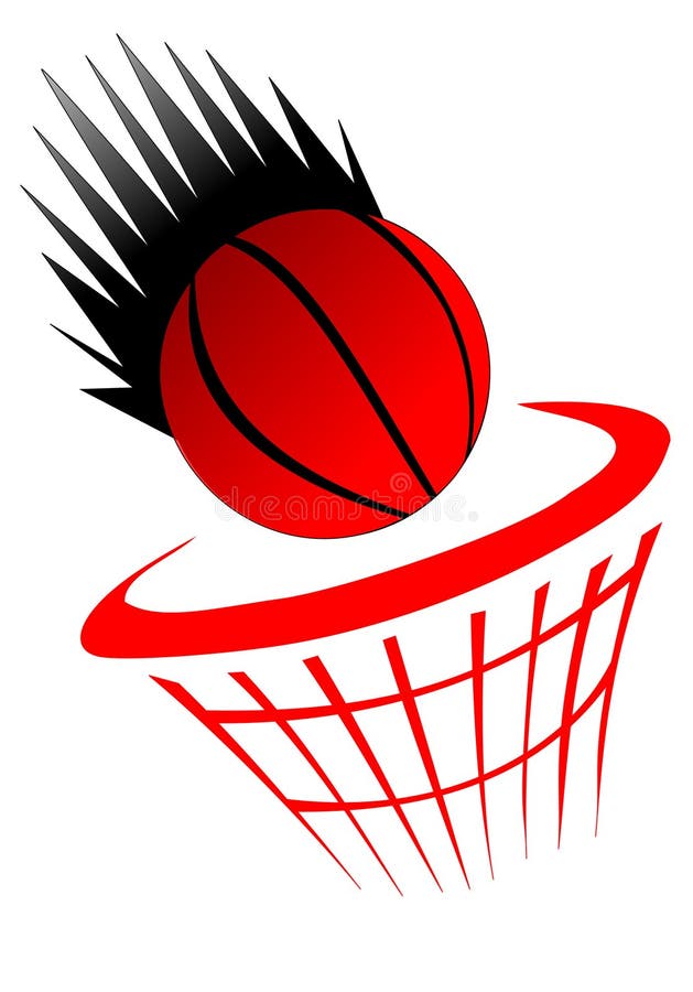 Basketball going into net stock vector. Illustration of background