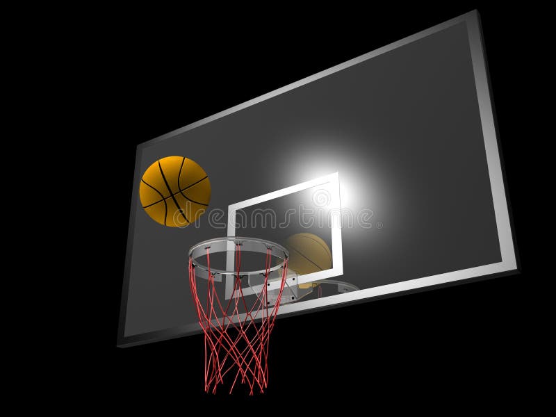 Basketball and backboard stock illustration. Illustration of ball 7345515
