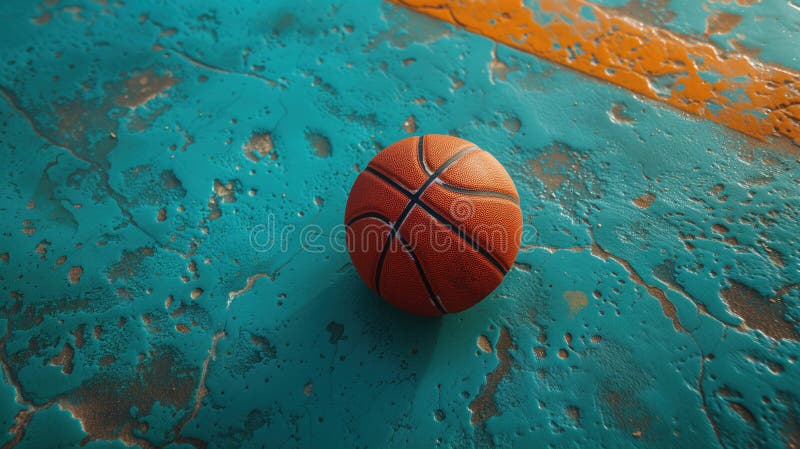 Basketball Ball on the Floor Stock Illustration - Illustration of ...