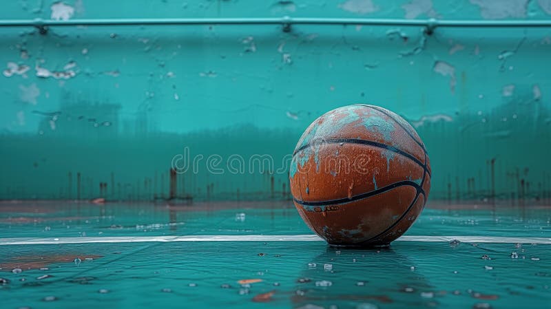 Basketball Ball on the Floor Stock Illustration - Illustration of floor ...