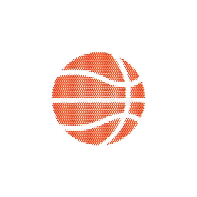 Basketball Halftone Gradient Seamless Pattern Stock Vector