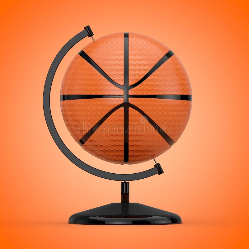 Basketball Ball in the Shape of Earth Globe. 3d Rendering stock illustration Basketball Ball in the Shape of Earth Globe. 3d Rendering stock illustration