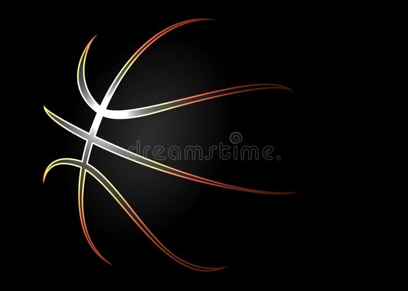 Basketball Ball Symbol On Black Stock Vector Illustration of