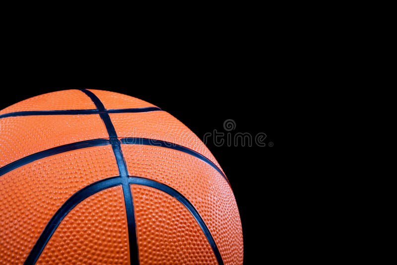 Basketball on Black Background Stock Photo - Image of game, orange