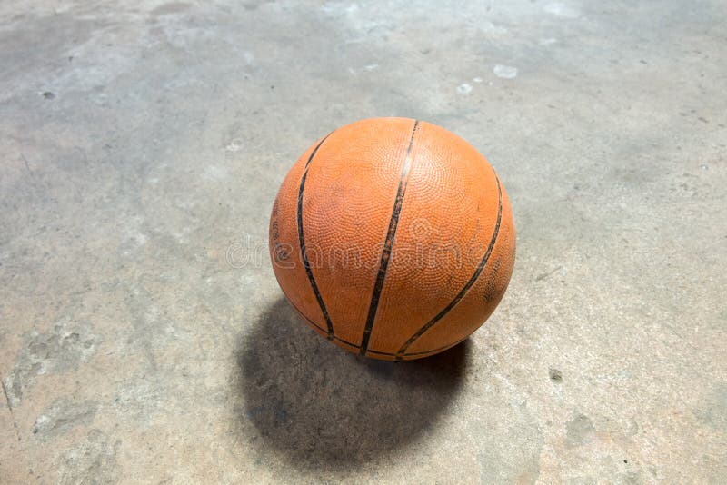 Basketball on cement floor stock photo. Image of equipment 49662048