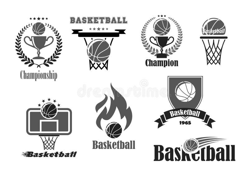 Basketball championship award vector icons set