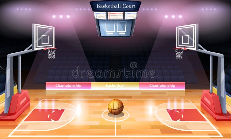 Basketball Court Cartoon Illustration Stock Vector - Illustration of