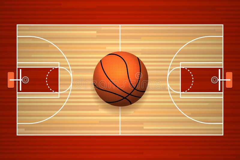 Basketball court top Royalty Free Vector Image