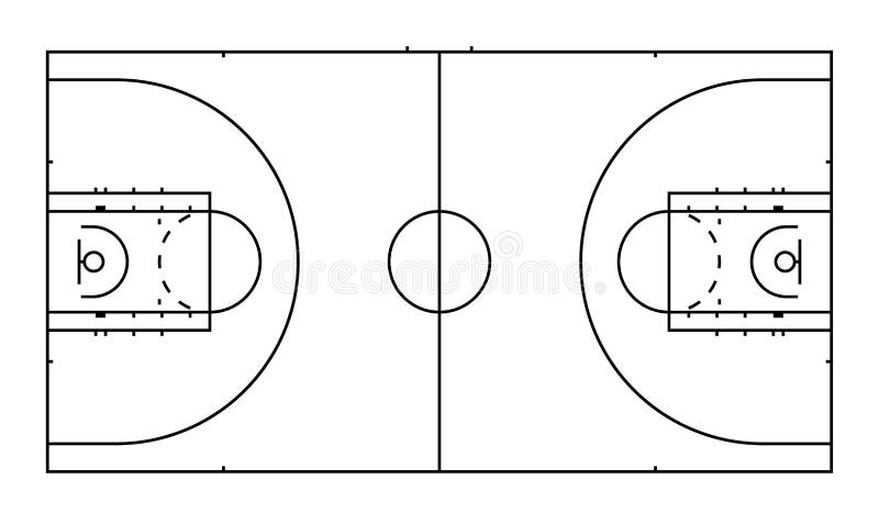 Basketball court top view template sports ground Vector Image