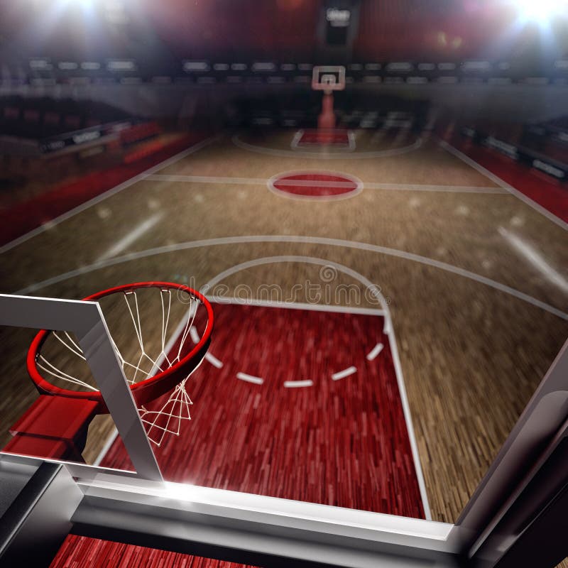 Basketball Court Regen Auf Dem Stadion Stock Abbildung ...
