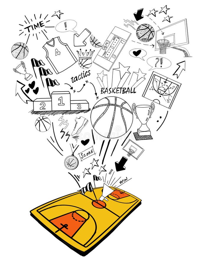 Basketball Doodleshand Drawing Stock Illustration Illustration of