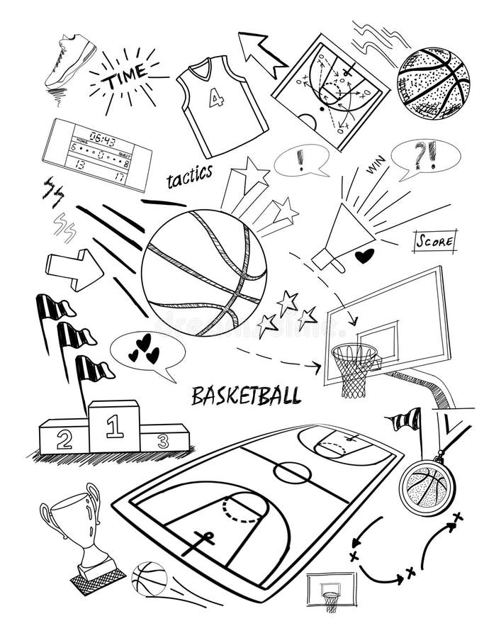 Basketball Doodleshand Drawing Stock Illustration Illustration of