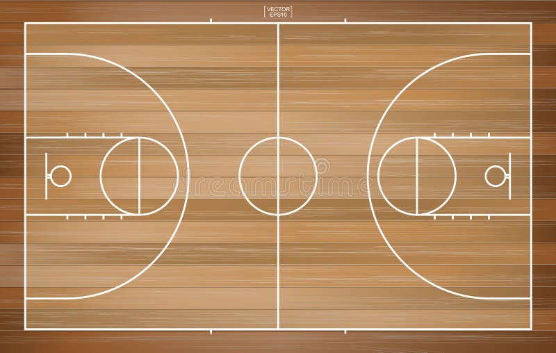 Basketball Field For Background Basketball Court With Line