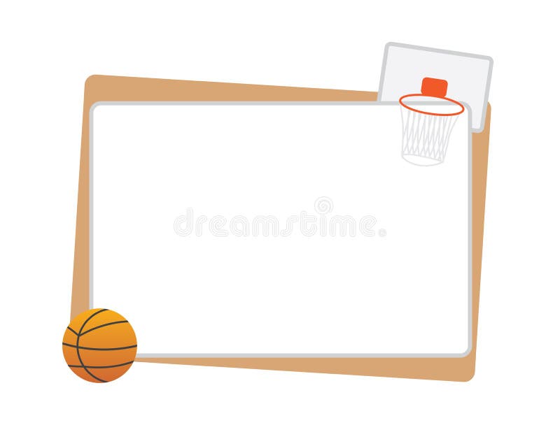 Basketball Frame with Ball and Net Isolated Stock Vector Illustration