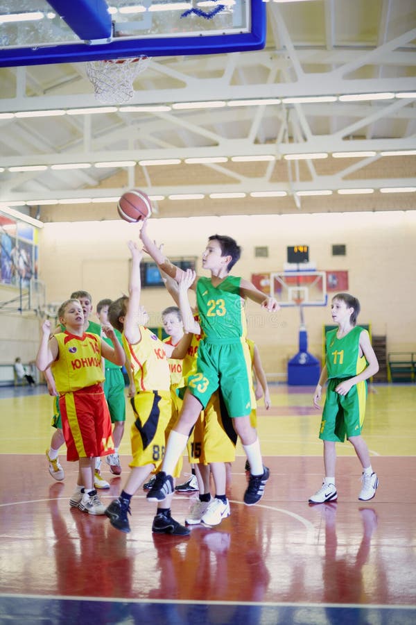 Male High School Basketball Team Playing Game Stock Image Image of