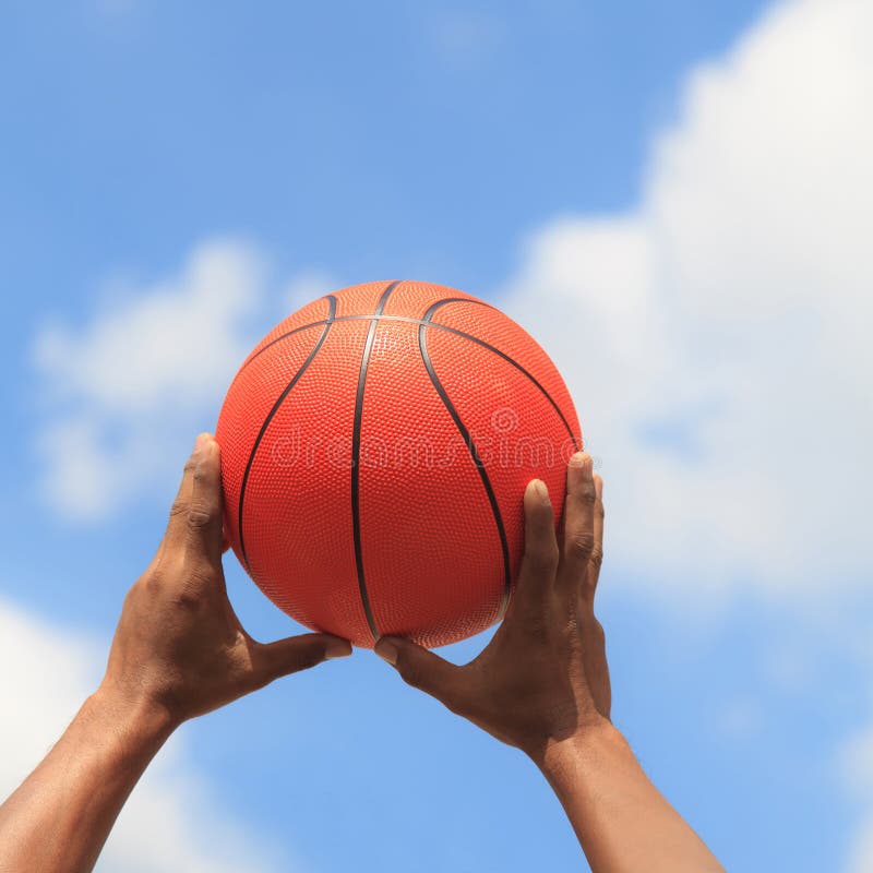 Basketball Between Two Hands Stock Image Image of demonstrating, basket 2811445