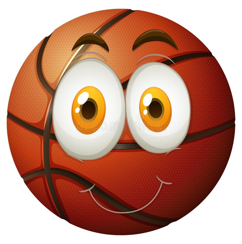 Basketball with Facial Expressions Stock Vector Illustration of