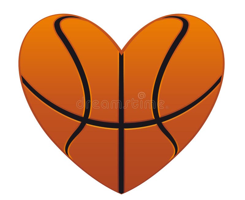 Basketball heart stock vector. Image of orange, court 25096783